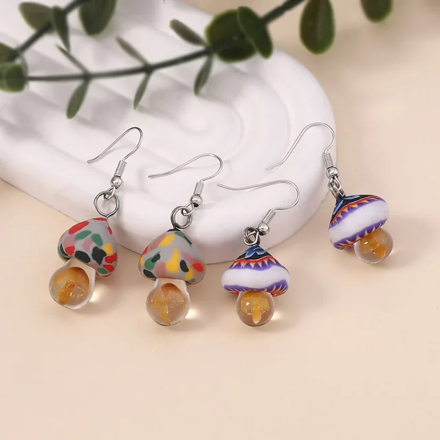 Mushroom Acrylic Drop Earrings 4