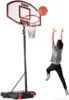 Adjustable Basketball Hoop 5-7 FT, Portable Basketball Goal with Stand & Wheels, Indoor Outdoor Play for Kids Teens Adults