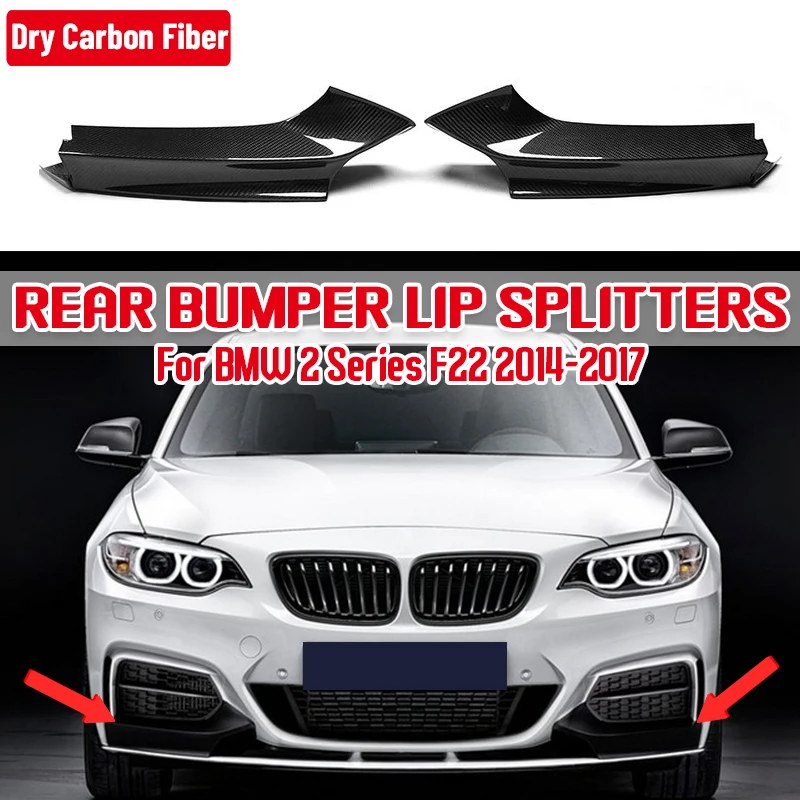 Dry Carbon Fiber Car Front Bumper Splitter Diffusore Lip Protector Spoiler Deflettore Lips Guard Per Bmw Serie 2 F22 2014-2017