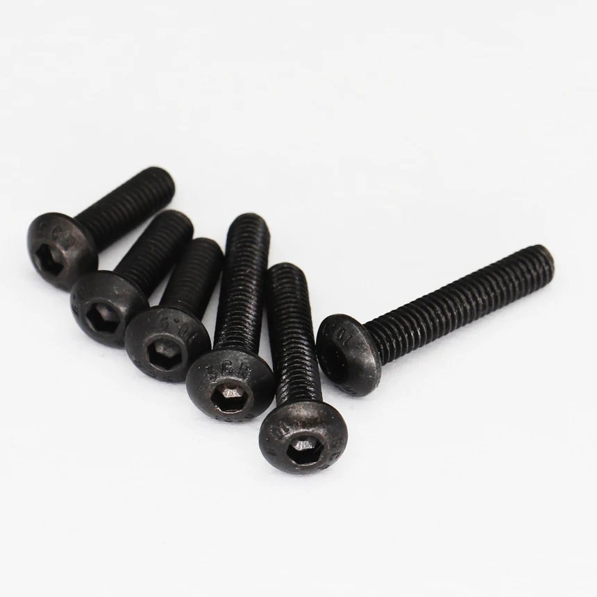 M3 M3*18/20/22/25/28/30/32/35/40/45/50 10.9 Grade Black Carbon Steel DIN7380 Pan Oval Round Button Head Hex Hexagon Socket Screw