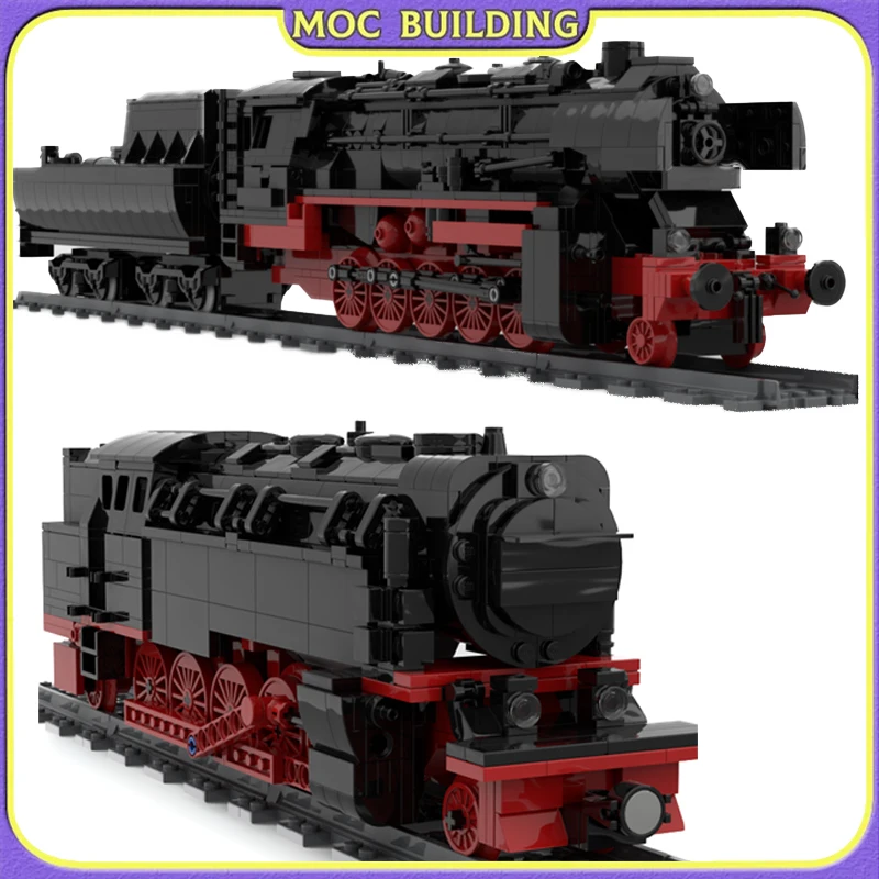 

Motor Train Blocks MOC Building Blocks City Steam Locomotive Railway Tracks Sets Model DIY Assembly Construction Bricks Toy Gift