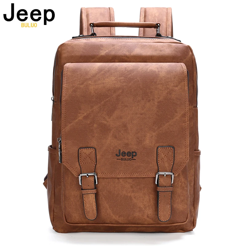JEEP BULUO Brand Men's Backpack Leisure Travel 15inch Laptop Bag