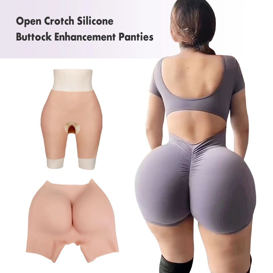 shemale bubble butt Silicone Pants Open-Crotch Buttock Padded Shaper Shorts Hips Control Enhancement fo Men/ Women Butt Lifter Crossdresser - AliExpress