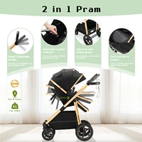 Poussette bébé 3 en 1 paysage haut pour nouveau-né mère enfants Portable chariot pliant luxueux poussette siège de voiture landau de voyage 6