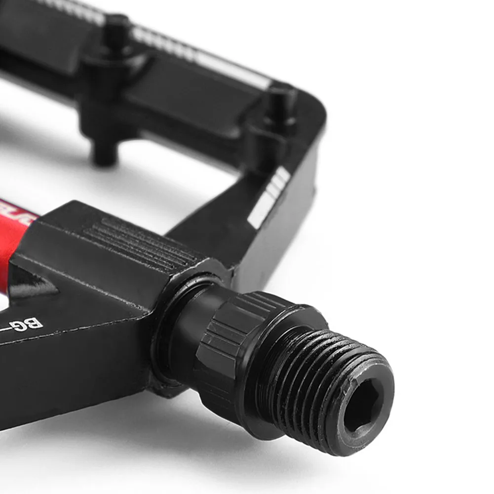 Double DU Bearing Ultralight Bike Pedals with Reflector Bicycle Platform Pedals Anti-Slip Cycling Safety Pedals for Night Riding