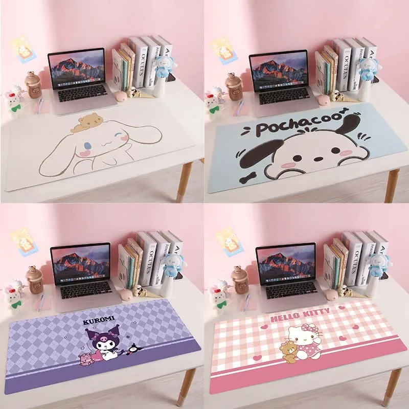 Новый большой Настольный коврик Sanrio для офиса Hello Kitty Melody Kuromi Cinnamoroll, нескользящий компьютерный коврик для мыши, игровые коврики, аксессуары для ПК