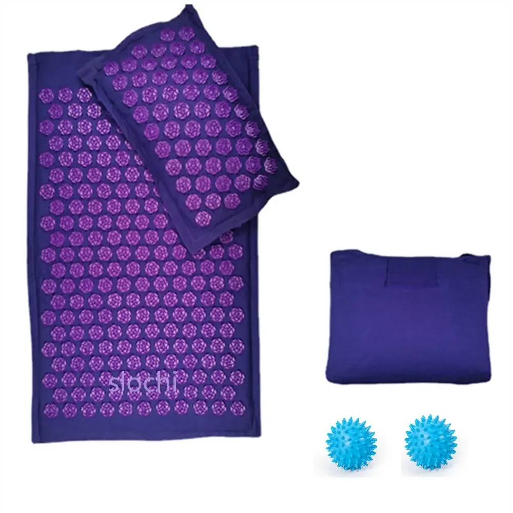 Acupuncture Massage Mat Yoga Acupressure Mat Fitness Neck and Back Massager Pillow Massage Needle Pad Louts Yoga Mats
