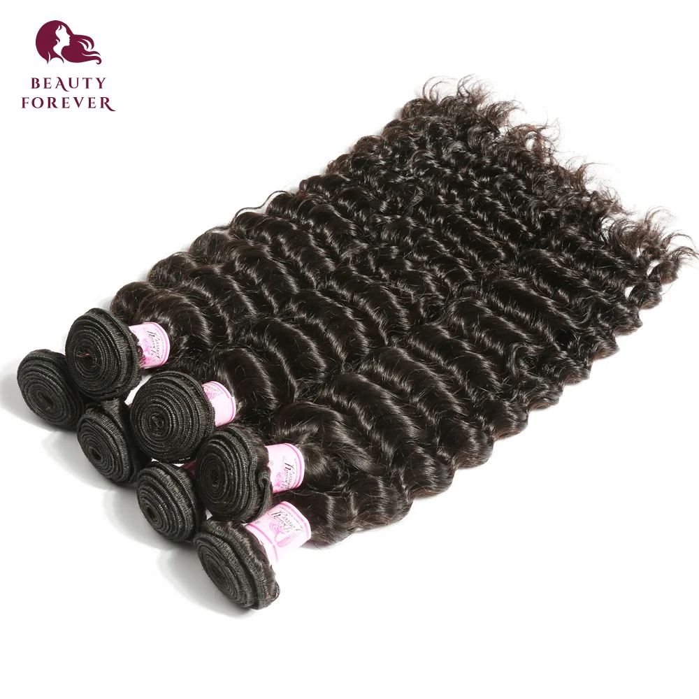 BEAUTY FOREVER Brazilian Deep Wave Human Hair Weft 4pcs/lot 100% Virgin Hair Bundles Natural Color Can be Dyed