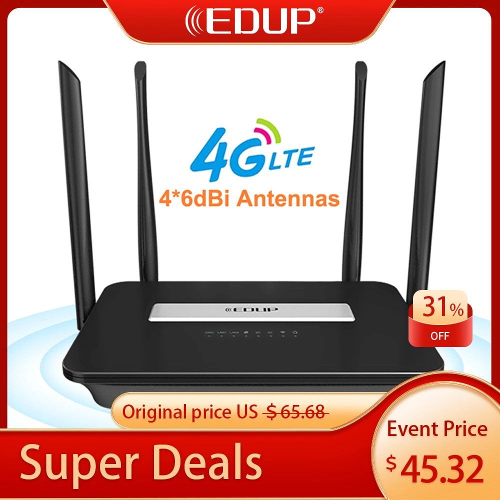 EDUP 4G Router Phát Wifi Không Dây Wi-Fi Router Nhà Kích Sóng 4G RJ45 WAN LAN WIFI Modem Router CPE 4G WIFI Router Khe Cắm Dongle wifi network signal booster