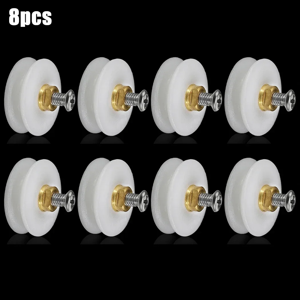 Spares Rollers Wheels 4/8pcs Accessories Bathroom Grooved Guides Home Replacement Shower Door Rollers 22mm Dia