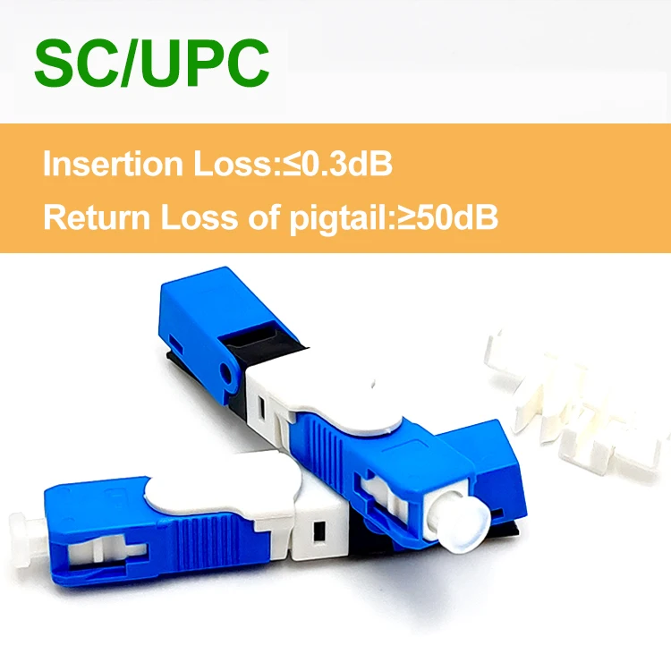 100/ 200PCS/Lot FTTH ESC250D SC APC/ SC UPC Single-Mode Fiber Optic Quick Connector FTTH SM Optic Fast Connector