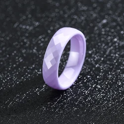 Sleek 6mm Unisex Ceramic Ring - Hypoallergenic Plain Wedding or Promise Band - 8 (PURPLE)