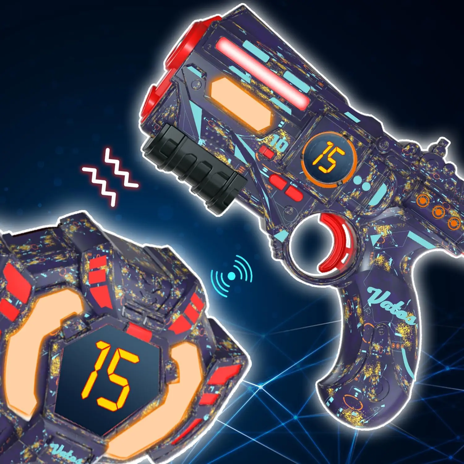 VATOS Rechargeable Health-value Data SYNC Laser Tag Gun Infrared Laser Tag Sets 4 Vest Glowing Light Lazer Tag Game for Adults f 5