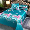 Embroidery Bed Linen Home Decoration Cool Fitted Bed Sheet Plus Size Art Flower Comfortable Bedspread for Double Size Bed 1