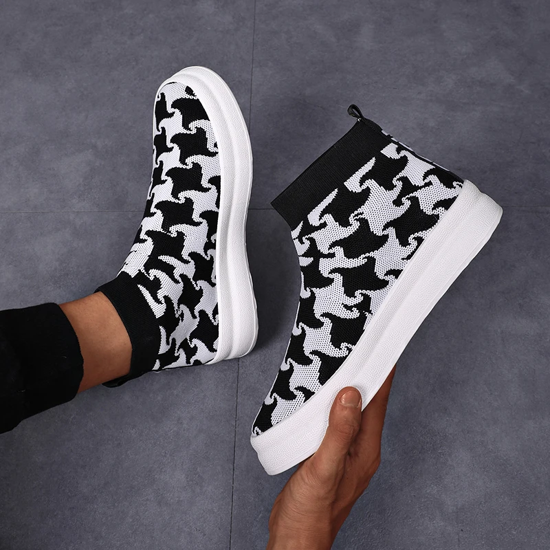 New Thousand Bird Grid Breathable Casual Shoes, Mid Top Versatile Sports Shoes, Comfortable Women's Shoes, Short Boots 1