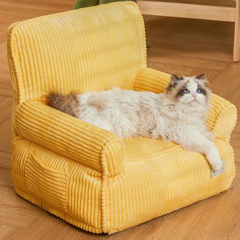 

Fashion Pet Sofa Detachable Cat Sofa Household Cat Bed Mat Soft Pet Cat Nest Washable Pet Sofa Winter Warm Dog Nest Cushion