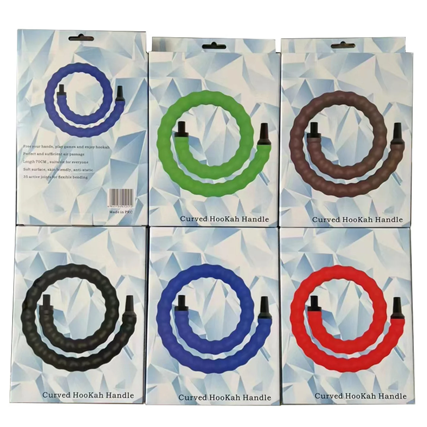 70cm Hands-Free Silicone Hose Curved Hookah Handle Tube Shisha Pipe Accessories
