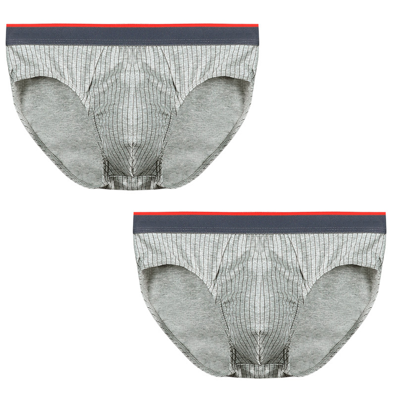 2PCS Men's antibacterial cotton triangle - shaped underwear for teenagers. It's suitable for sports, with a thin style for summe