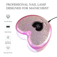 96W Nail Dryer Lamp with Rhinestone Nail Gel Dryer Pedicure Machine LED light for Nails Heart Shaped Nail Drill and UV Lamp Set 2