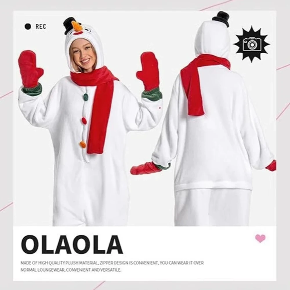 Generic Snowman Plush Bodysuit Costume for Children's Winter Parties