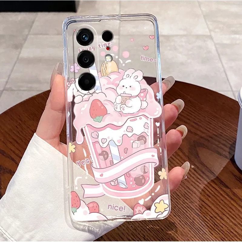Cute Love Heart Rabbit Clear Soft TPU Silicone Back Cover