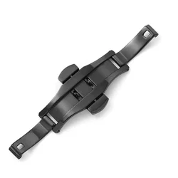 Stainless Steel Polished Butterfly Buckle Watchband Bracelet Accessory (Black - 25mm)