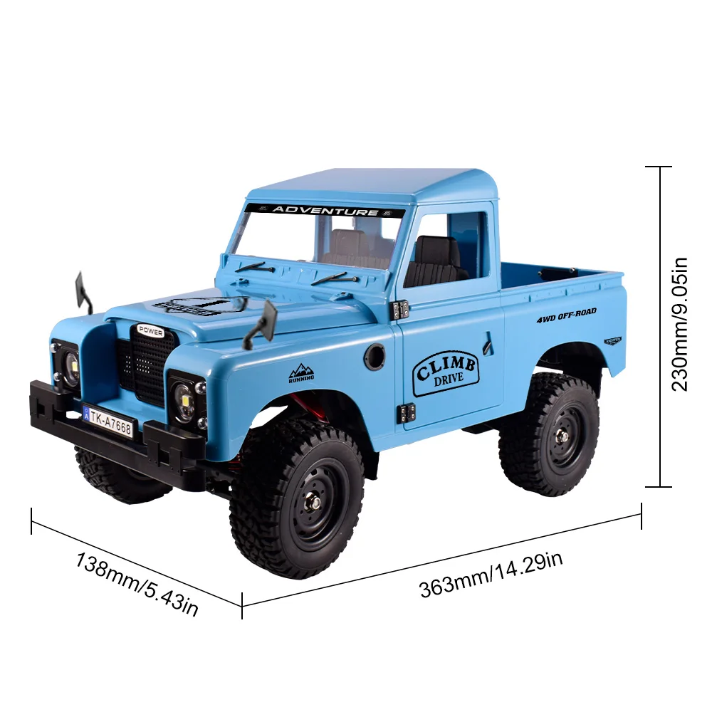 9IMOD RC 크롤러 1:10 4WD 듀얼 속도 380 모터 LED 조명 오프로드 트럭 RTR