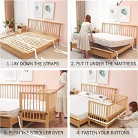 Connecteur de lit, sangle de matelas, feuille de ceinture, fixation pour bébé, support de attaches, cordes de pont de berceau, sangles à double connexion, Fixation des jumeaux 5