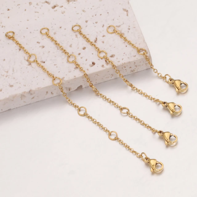  3PCS Necklace Extenders Gold, 3 Size Chain Extenders for  Necklaces Gold Necklace Extender, Stainless Steel Necklace Extenders, Pure  Silver Necklace Extender for Women Jewelry Necklace Bracelet : Arts, Crafts  & Sewing