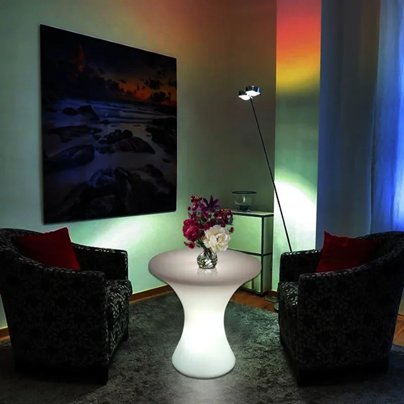 Vendita Diretta In Vita Tavolo Luminoso Esterno Led Telecomando Cambia Colore Bar Scrivania Alta Mobili Per Feste Luminescenza 8H