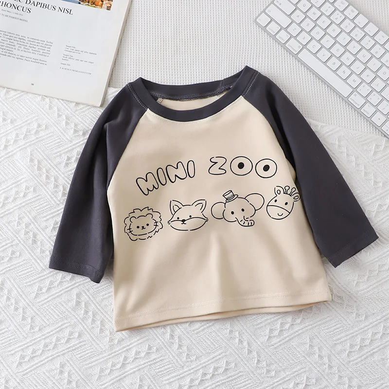 Spring Children's T-shirt Boys Girls Long Sleeve Base Coat Leisure Wear Boys Girls Tops Kids Clothes Children T-shirt 2