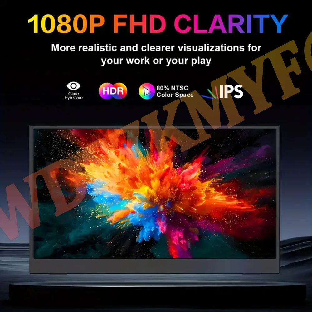 14 inch Portable Monitor FHD 1080P IPS USB-C Mini-HDMI External Second Screen for Mac Laptop PC Switch Xbox PS4/5 Xbox