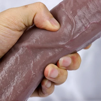 XXL Realistic Black Skin Big Dildo Double Silicone Suction Cup Thick Cock Gay Vagina Anal Masturbators Sex Toys Soft Adult Penis 3