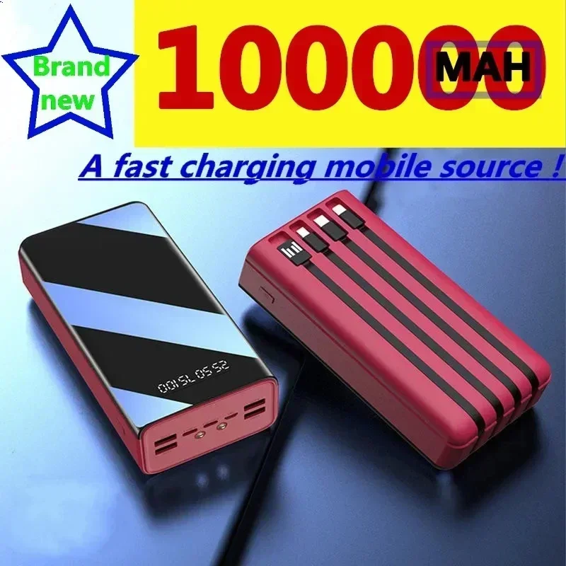 

100000mah USB Fast Charging Power Supply LED Display Portable Mobile Phone Tablet External Battery Charging Source Battery