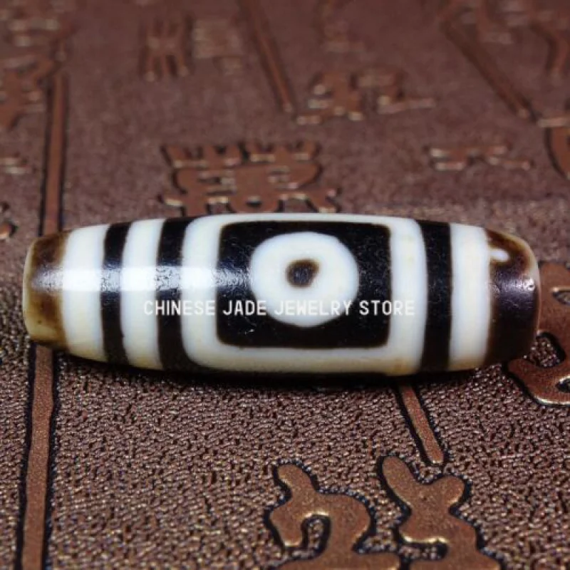 

Ancient Tibetan DZI Beads Old Agate Lucky 2 Eye Totem Amulet Pendant GZI #1706