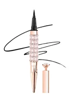 Private Label Black Eyeliner Custom Bulk Quick-drying Waterproof Color Pigment Eye Liner Golden Tube with Diamond Pearl Makeup 2