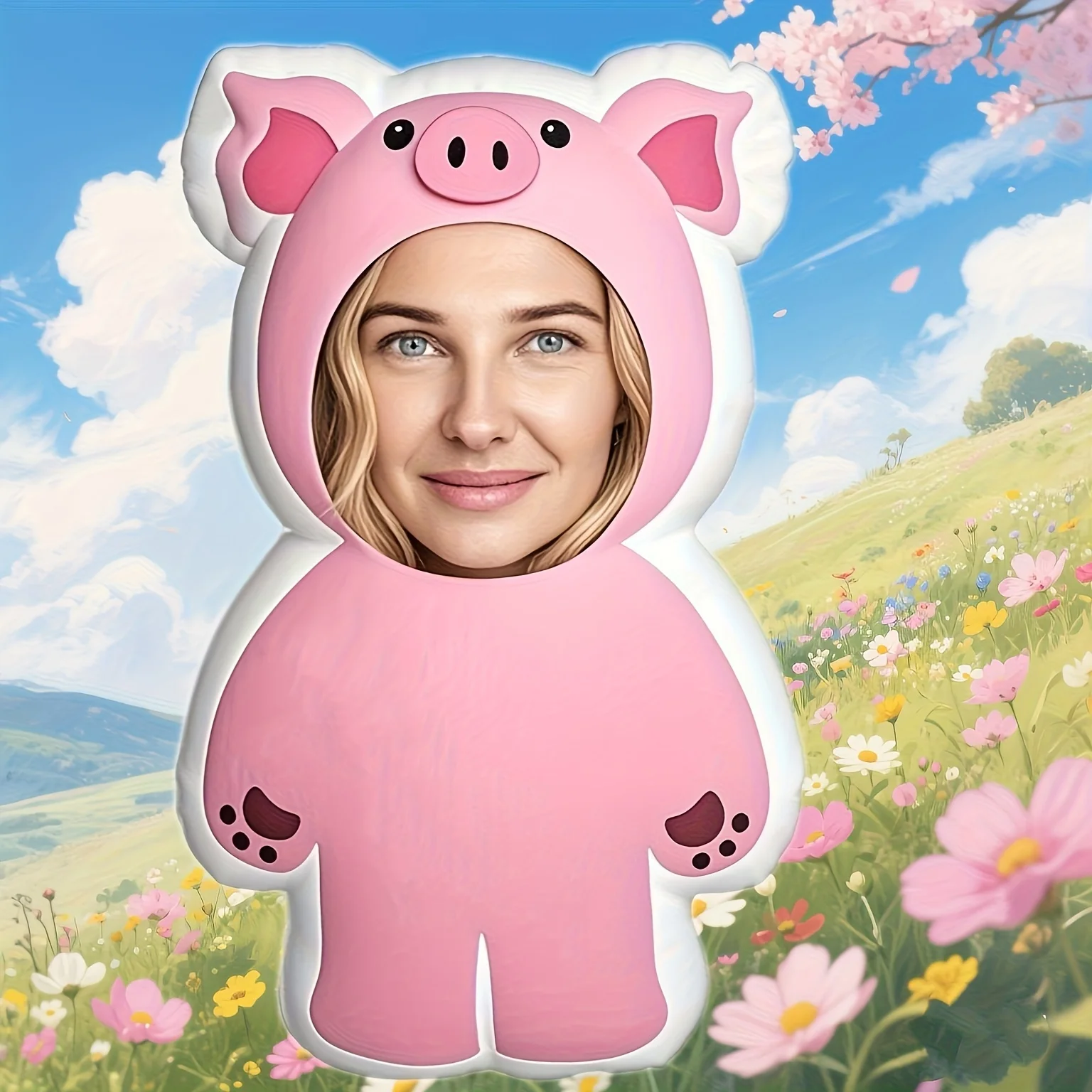 Maßgeschneidertes rosa Schweinchen-Plüschkissen mit personalisiertem weichem Stoff für Muttertags-, Weihnachts- und Geburtstagsgeschenke