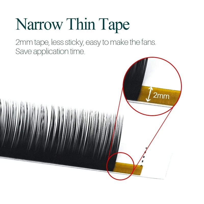 H&L SINCE 1990 20Rows Faux Individual Lashes Maquiagem Cilios for Professionals Matte Black Soft Eyelash Extension Thin Tape