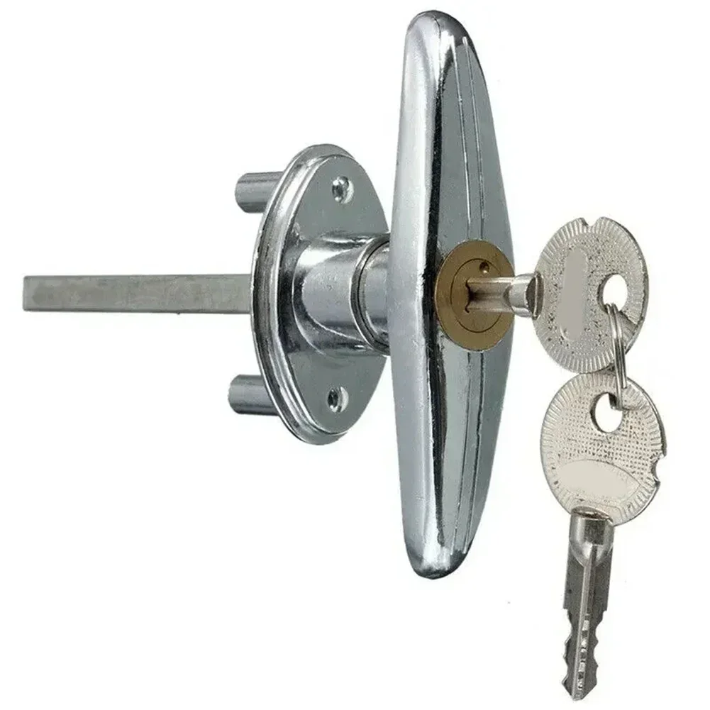 Door Lock Garage Door Lock T-Type Garage Lock Door Cylinder Crook Cross For Caravan Motorhome Hardware 2/4 Keys