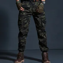 

High Quality Khaki Casual Pants Men Military Tactical Joggers Camouflage Cargo Pants Multi-Pocket Fashions Black Army Trousers