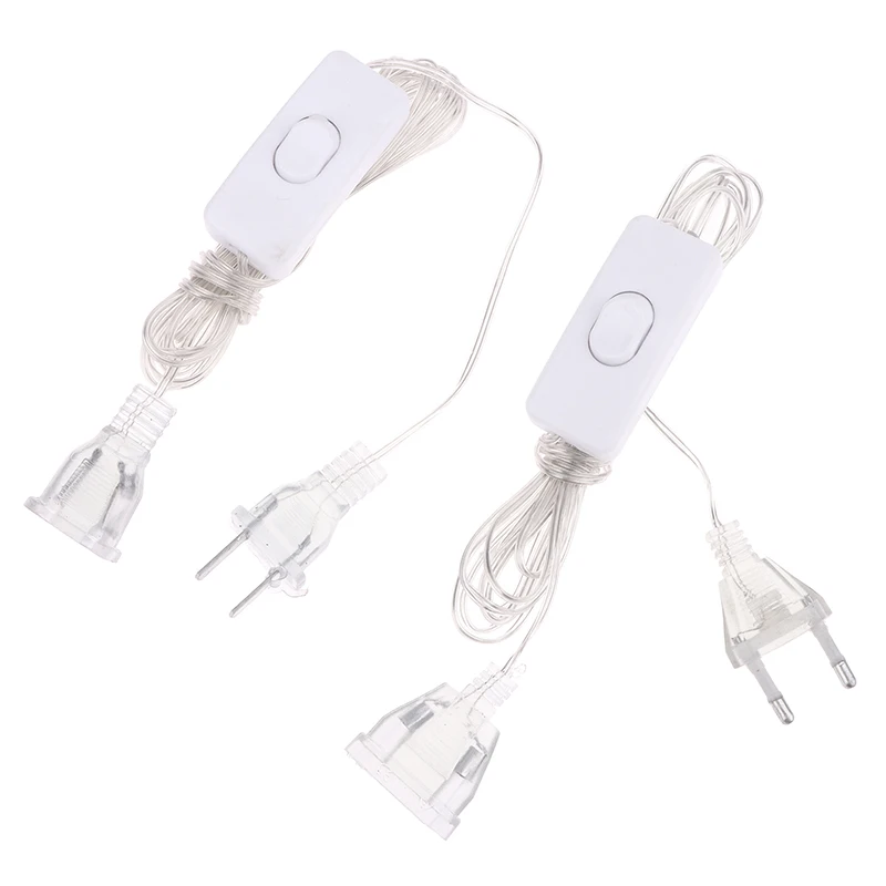 

1PC 3m Plug Extender Wire Extension Cable EU/US Plug For LED String Light Wedding Navidad Decor Led Garland DIY Christmas Light