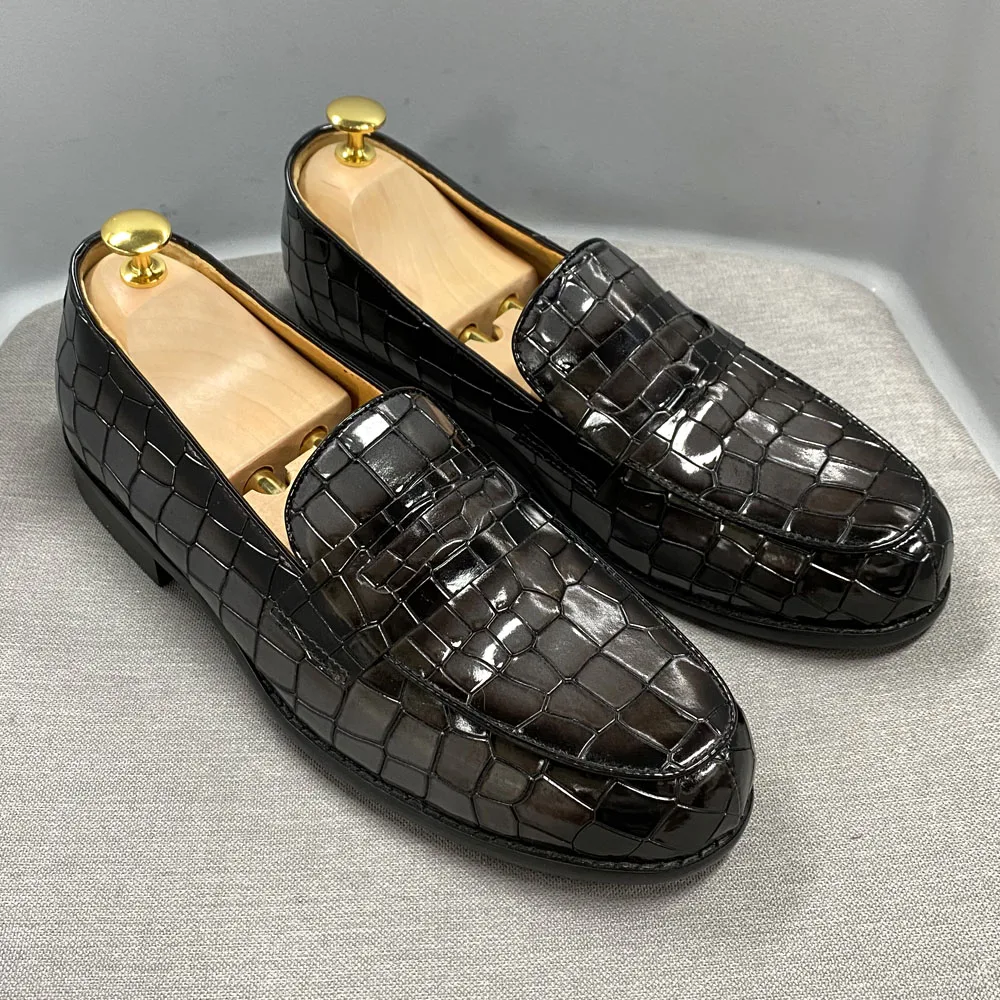 Scarpe Eleganti Da Uomo Di Design Di Lusso In Vera Pelle Con