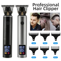 USB Electric LCD Hair Clipper Trimmer All In One Head Rechargeable Hair Clipper Oil Head Hair Carving Hairstyle Razor For Man 1