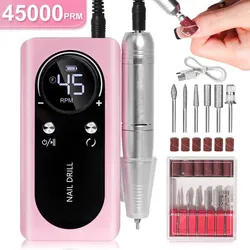 Premium Electric Nail Drill Machine - Portable, Rechargeable, Low Noise Nail Sander for Salon-Quality Manicures (Pink)