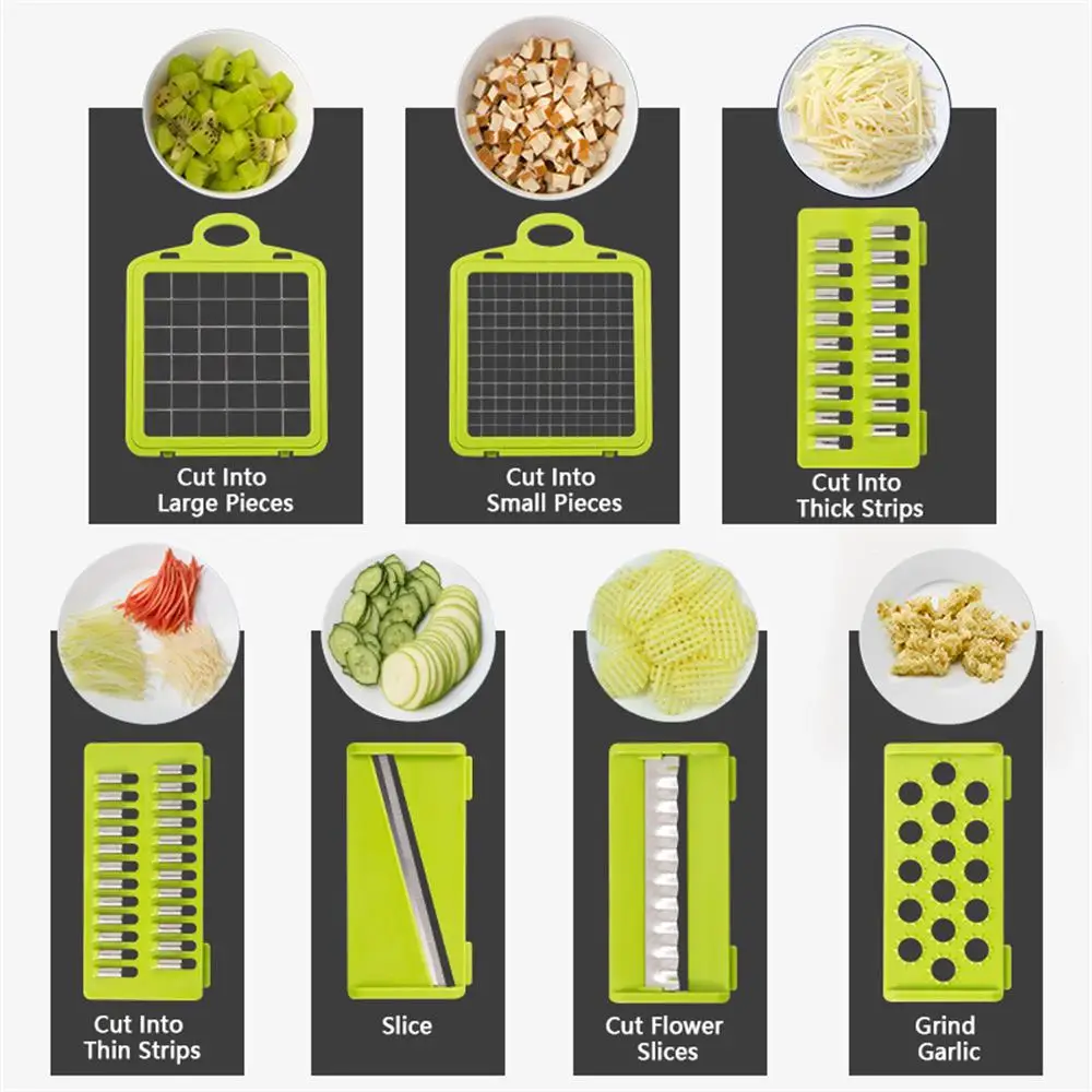 Vegetable Chopper 14/16 In 1 Multifunctional Vegetable Chopper Onion Chopper Handle Food Grate Kitchen Vegetable Slicer Dicer Cut