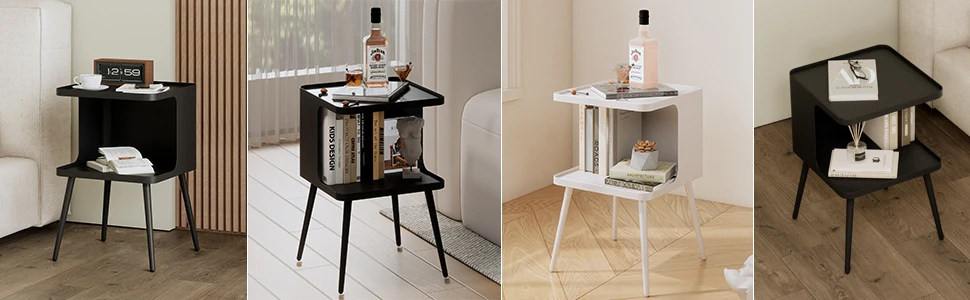 Description Picture 5 of itemSide Table,Small Metal Nightstand,Bedside Table,Open Storage for Living Room Bedroom Office Small Space Sofa