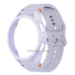 Silicone Band and Protective Case Cover for Galaxy Watch 7 44mm (Official Purple Pu)