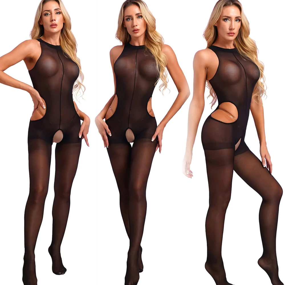 HEIßER Ouvert Sexy Seide Body Stocking Dessous frauen Transparent Catsuit Nacht Kostüme Geöffneter Gabelung Für Sex Unterwäsche 1