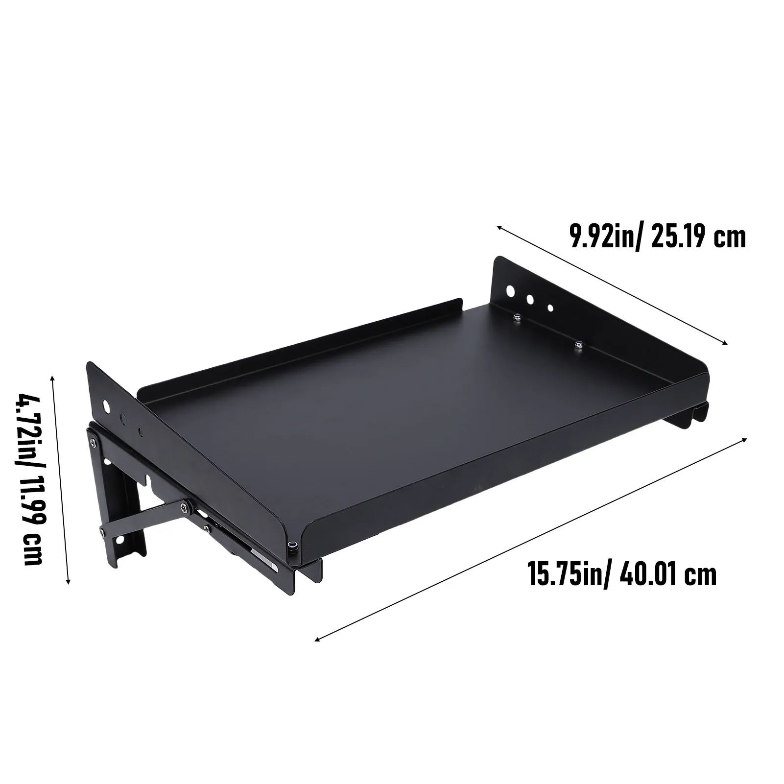 2세트 차고 접이식 수납 랙 200LB 하중 용량 금속 벽걸이형 조절 가능 선반 (전동 공구 공구함용)