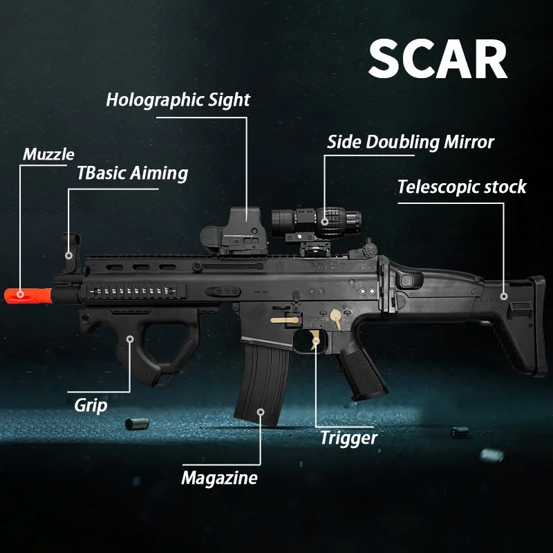détail rapproché du pistolet jouet
